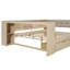 Lit plateforme en bois pleine grandeur avec tablettes de rangement, tiroirs, station de charge et tête de lit tapissier, crème-1342010281-1342010283