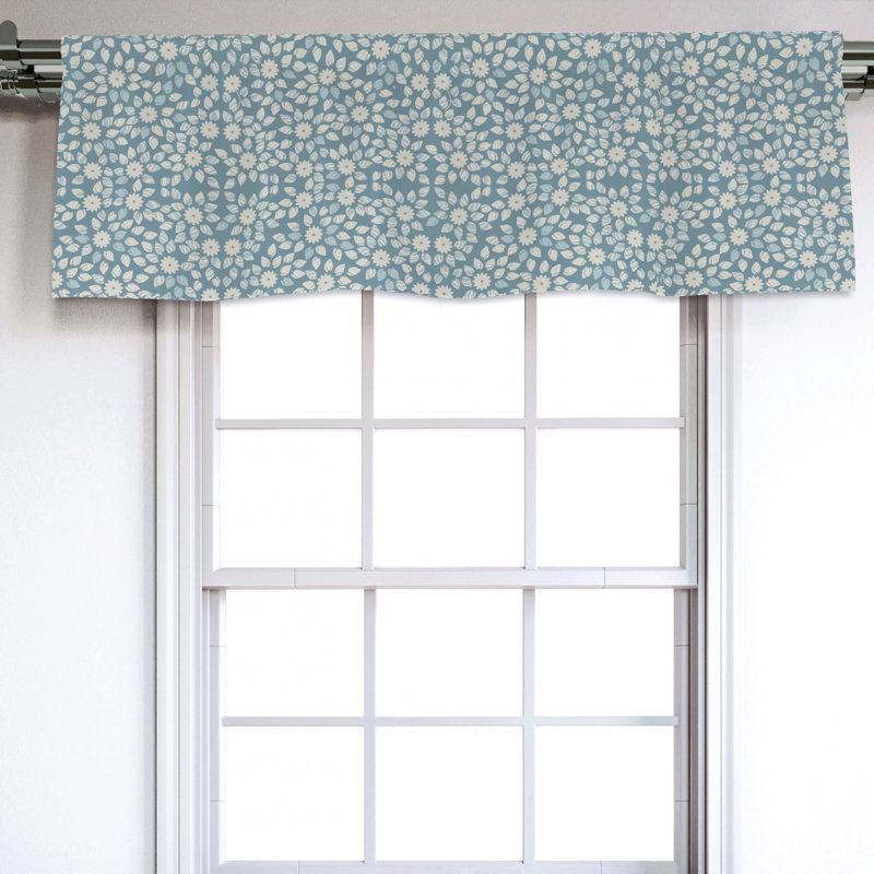 Sateen Floral Ruffled Window Valance