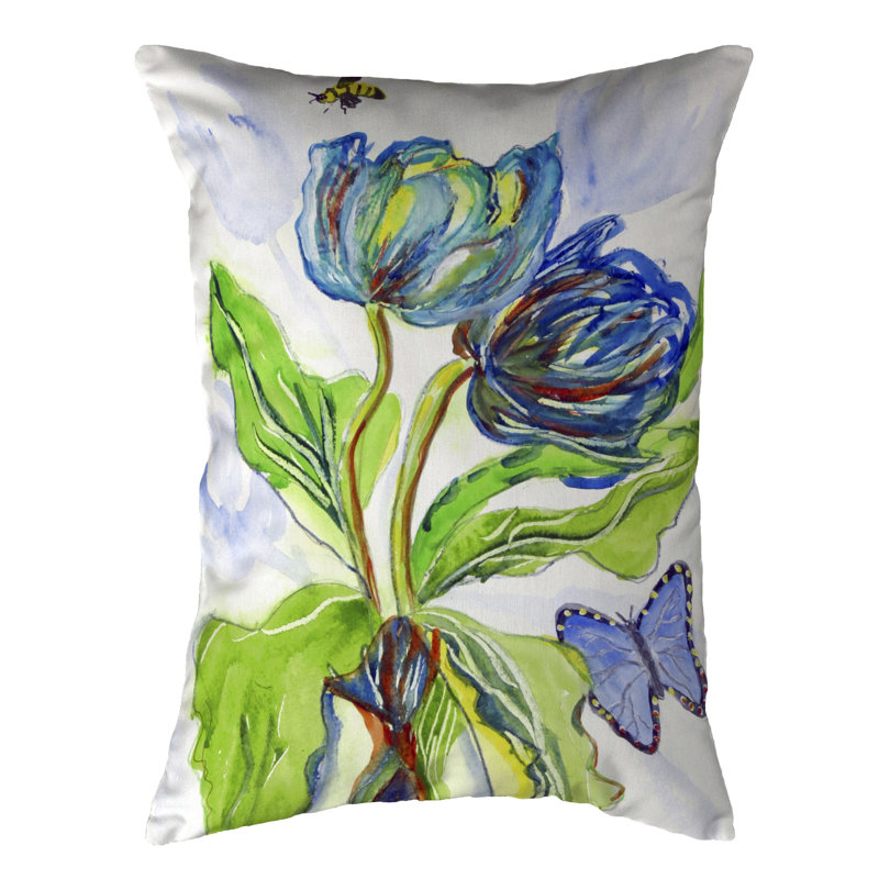  Coussin Tulip and Morpho, H 14 po x l 11 po