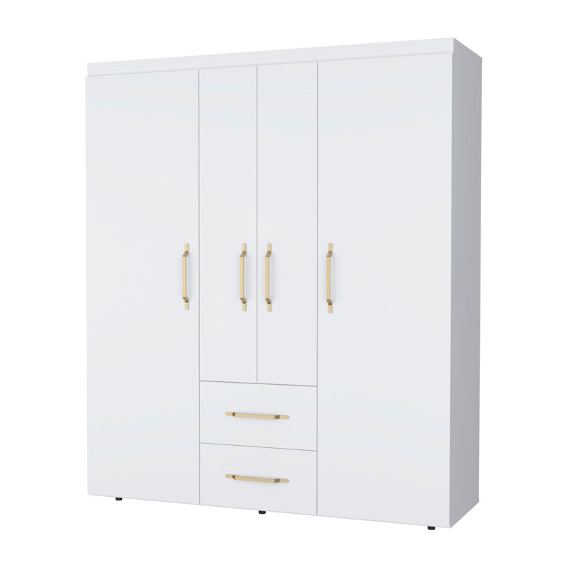 Armoire blanche 2 portes tout-en-un