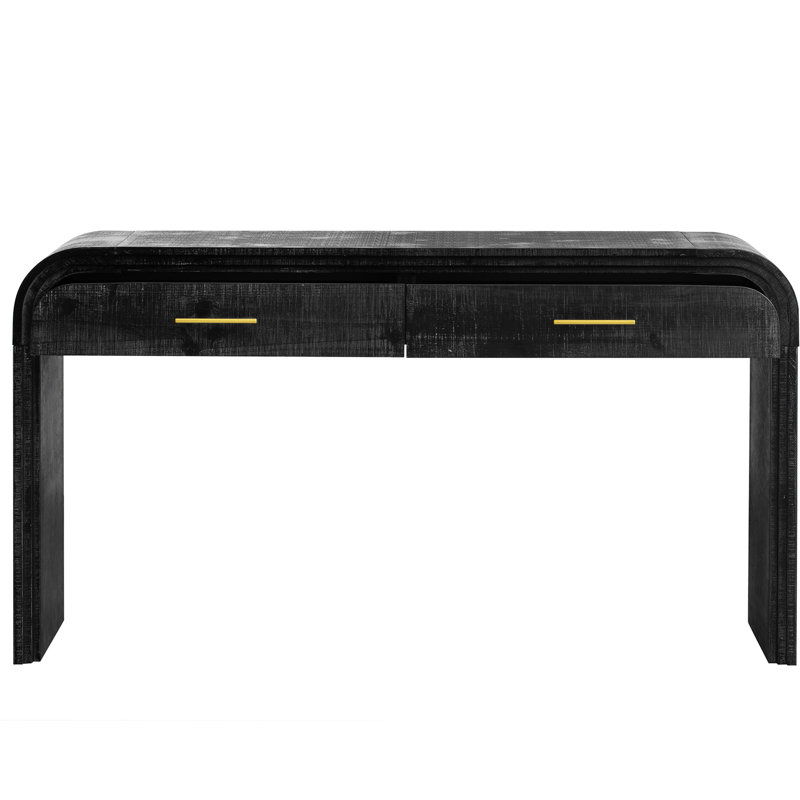 Trois tables de style antique noir avec touche décorative: buffet, console, café charmant et fini