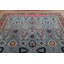 Tapis unique en laine noué à la main bleu marine / crème / rouge / gris nouvel âge 9 pi 9 po x 13 pi New Age