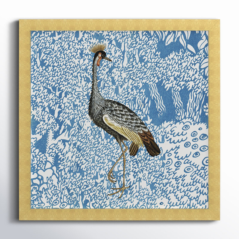 «Bird Pose 2», reproduction d'art mural, Or, H 14 po x l 14 po x P 0,5 po