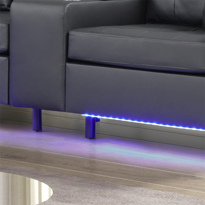 Causeuse en tissu en PVC 55,5 po avec lumières DEL Genesis