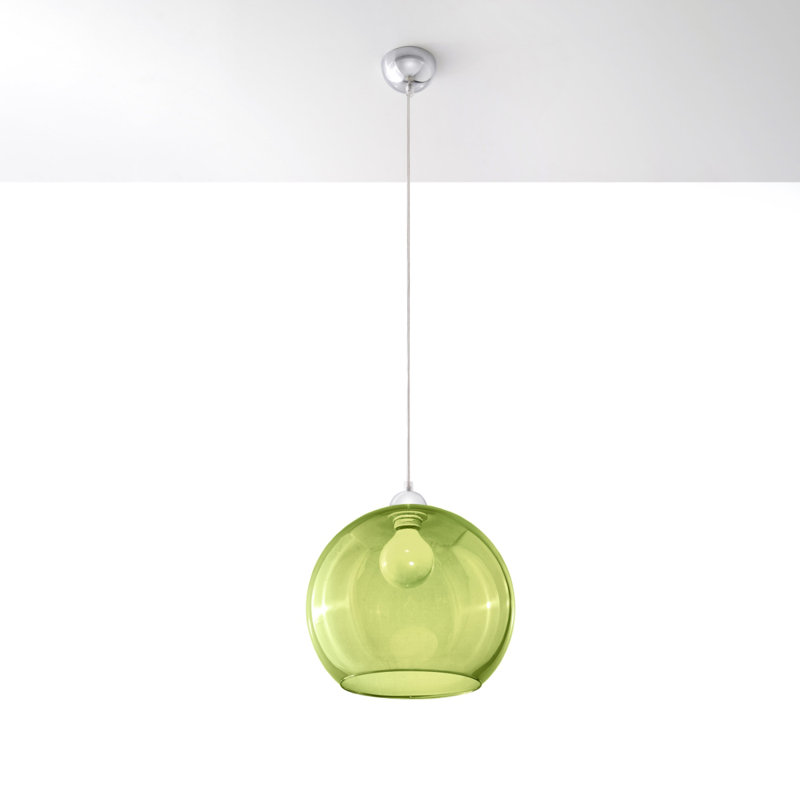 1 - Light Stainless Steel Pendant, Green