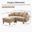 Canapé-lit à 2 places en tissu Boucle avec accoudoirs en forme de coquillage distinctif, repose-pieds amovible et pieds cylindriques pour une assise confortable-863319570