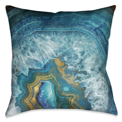 Blue Golden Mineral Blue Golden Mineral Outdoor Throw Pillow