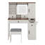 Bureau de maquillage de ferme avec station de charge, bureau de coiffeuse avec miroir lumineux et tiroirs-668953639