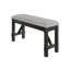 Banc de salle à manger Riby 48 po, structure en bois noir, siège rembourré en lin gris