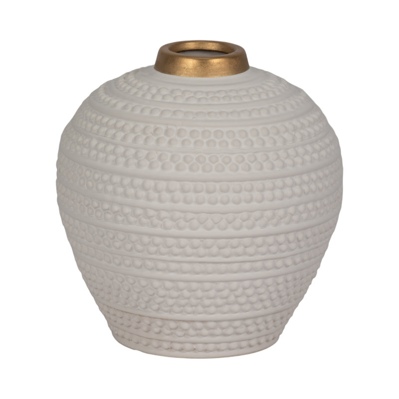 Petit vase en céramique blanc 8 "