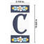 Sevillano 2.13" x 4.38" Ceramic Floral Address Letter Wall Tile in White/Blue