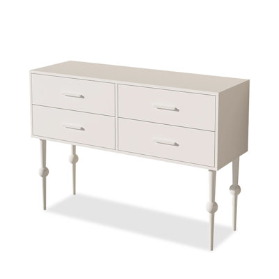 White Manufactured Wood Rectangular Console Table