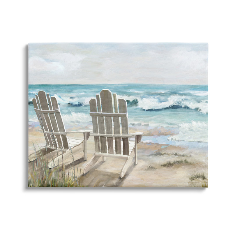 Scène de plage sereine par Carson Lyons, H 30 po x l 40 po x P 1,5 po