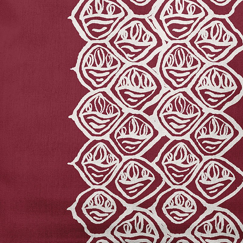 Geometric Lumbar Pillow, Maroon