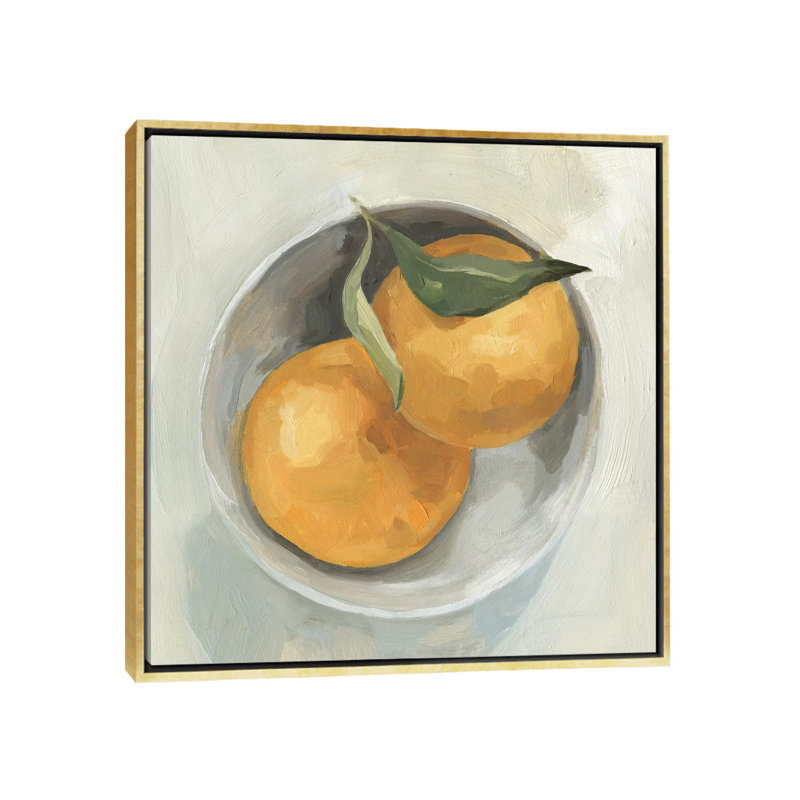 Fruit Bowl II - reproduction d'art murale - toile encadrée, H 18 po x l 18 po, Doré