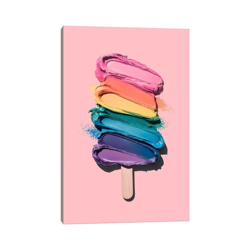 Rainbow Ice Cream Popsicle by Emanuela Carratoni - Gallery-Wrapped Canvas Giclée on Canvas, Does Not Apply, Wrapped Canvas