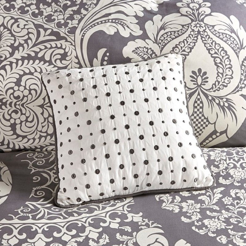Ensembles de literie en coton de qualité supérieure, rembourrage en polyester hypoallergénique, design gris contemporain pour plus de confort