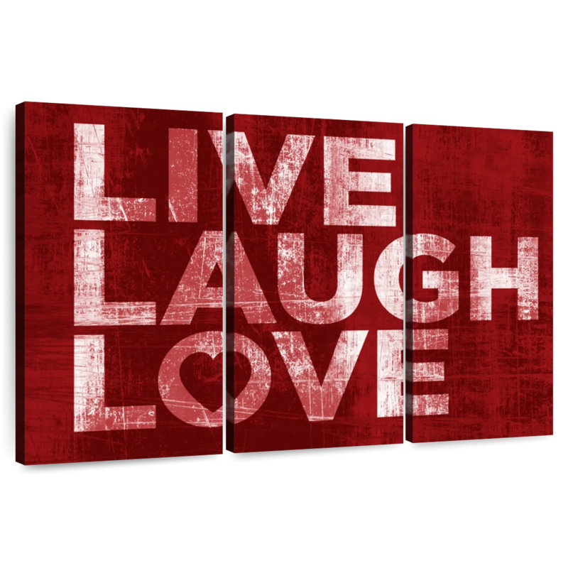 Red Live Laugh Love, H 48 po x l 74 po