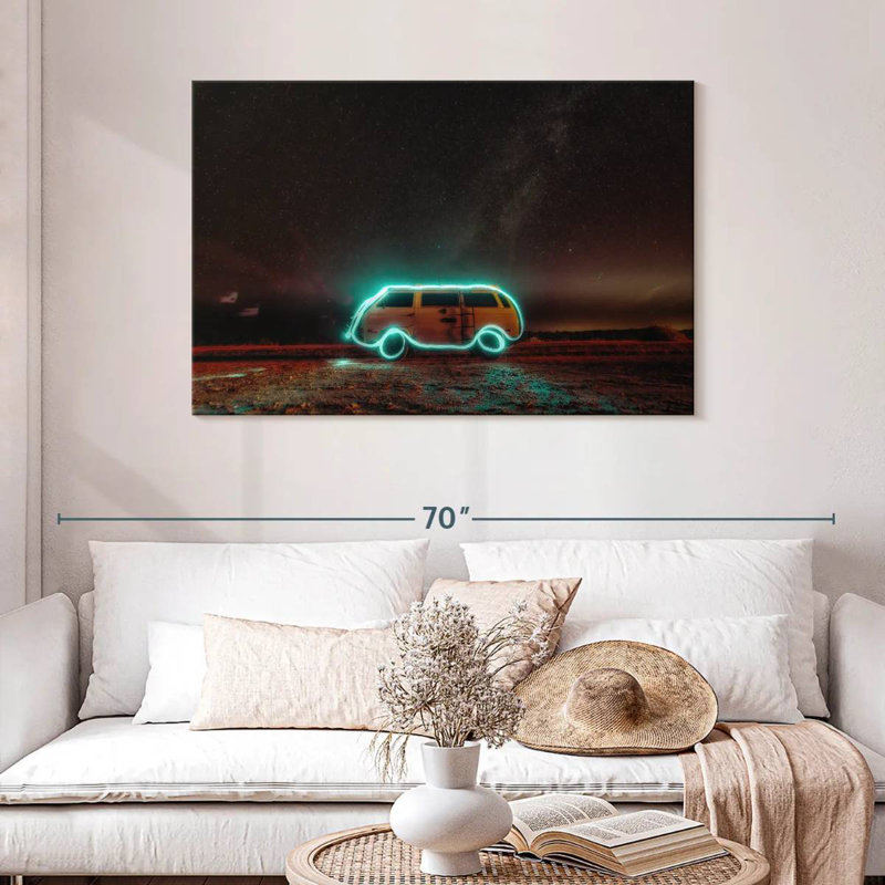 Meon Neon Retro Van, H 30 po x l 45 po