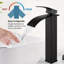 Black Basin Mixer Tap Waterfall Mono Bathroom Sink Tall Cloakroom Single Lever