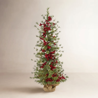 48' Lighted Artificial Pine Christmas Tree