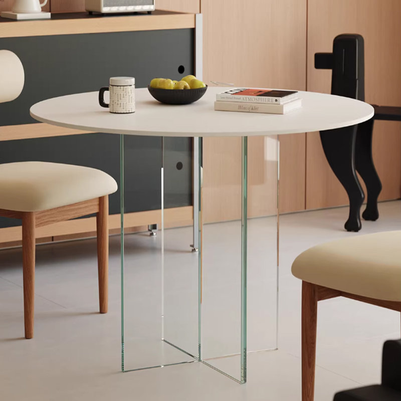 Table en verre trempé Modern Minimalist, H 29,13 po x L 39,37 po x l 39,37 po