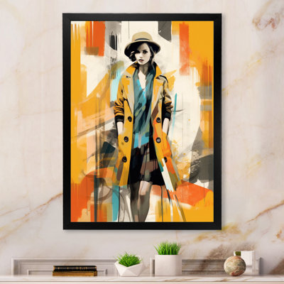 «Orange and Teal Fashion Walk», art mural sur toile tendance