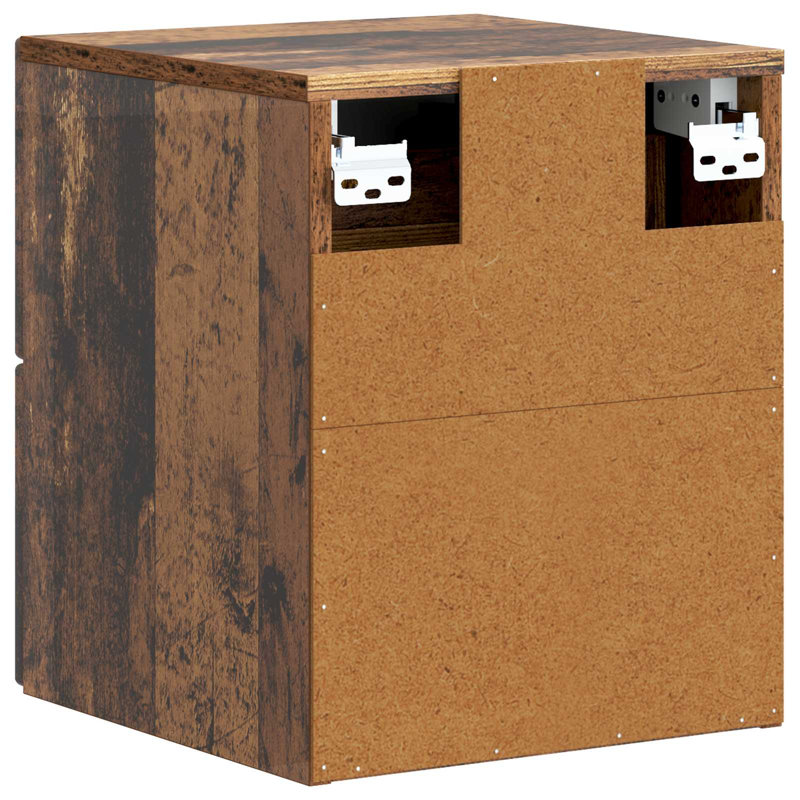 33cm W Manufactured Wood Bedside Table, Old Wood