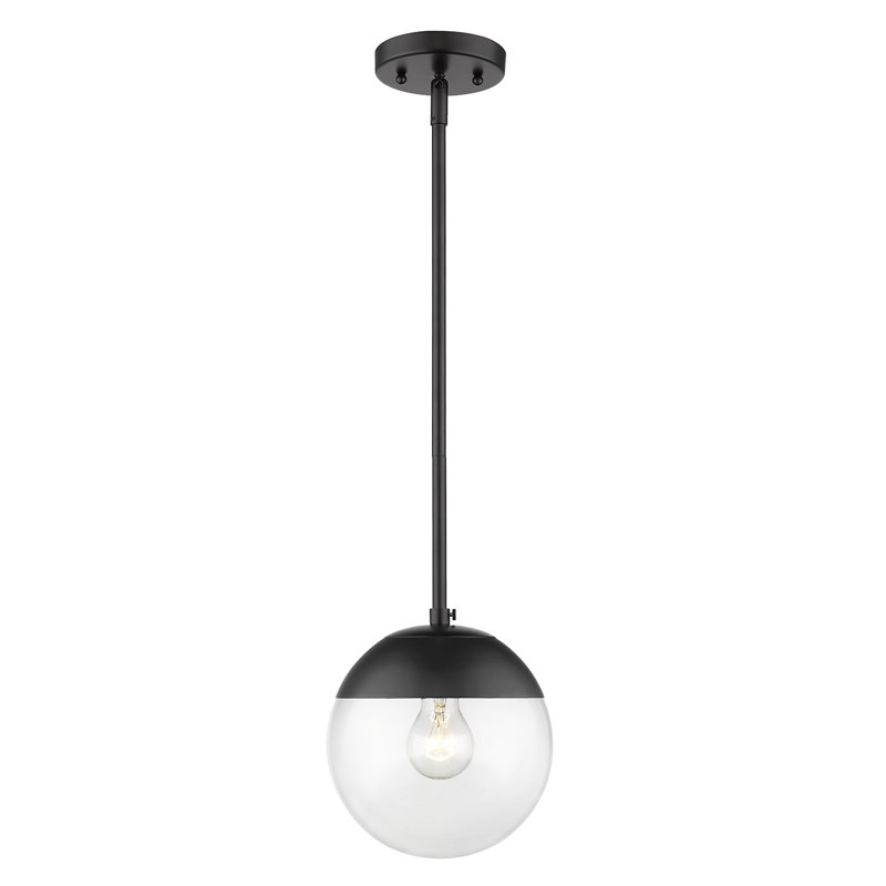 Martina 1 - Light Matte Black Sphere Pendant, Clear Glass