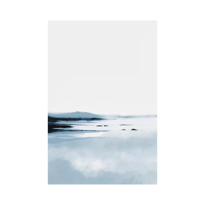 Calm Lake by Dan Hobday - Painting on Canvas, Wrapped Canvas, 30.48 cm H x 45.72 cm W