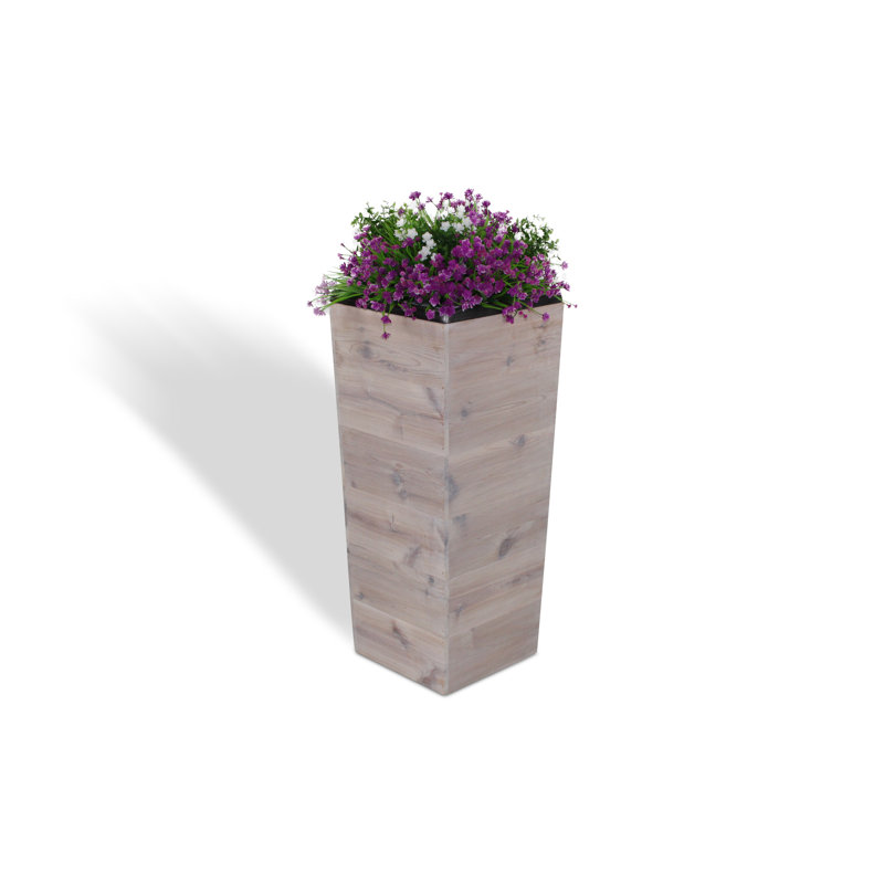 Ullrich Handmade Wood Pot Planter, White Wash