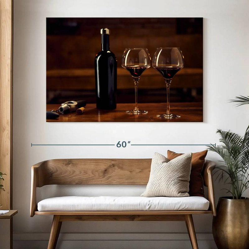 Yarlin buvant du vin rouge, H 34 po x l 51 po