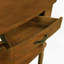 Petite table de coin triangulaire 33,8 po, table de coin en bois pour petits espaces / salon, table de bout à 3 niveaux avec pieds en bois massif, brun