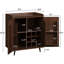 Armoire de bar de style Mid-Century de 31,5 po x P 19 po avec portes, mini-bar intérieur avec rangement pour le salon et le bureau, support de bar en bois avec support à vin, armoire de buffet pour la cuisine et la salle à manger-1549145144