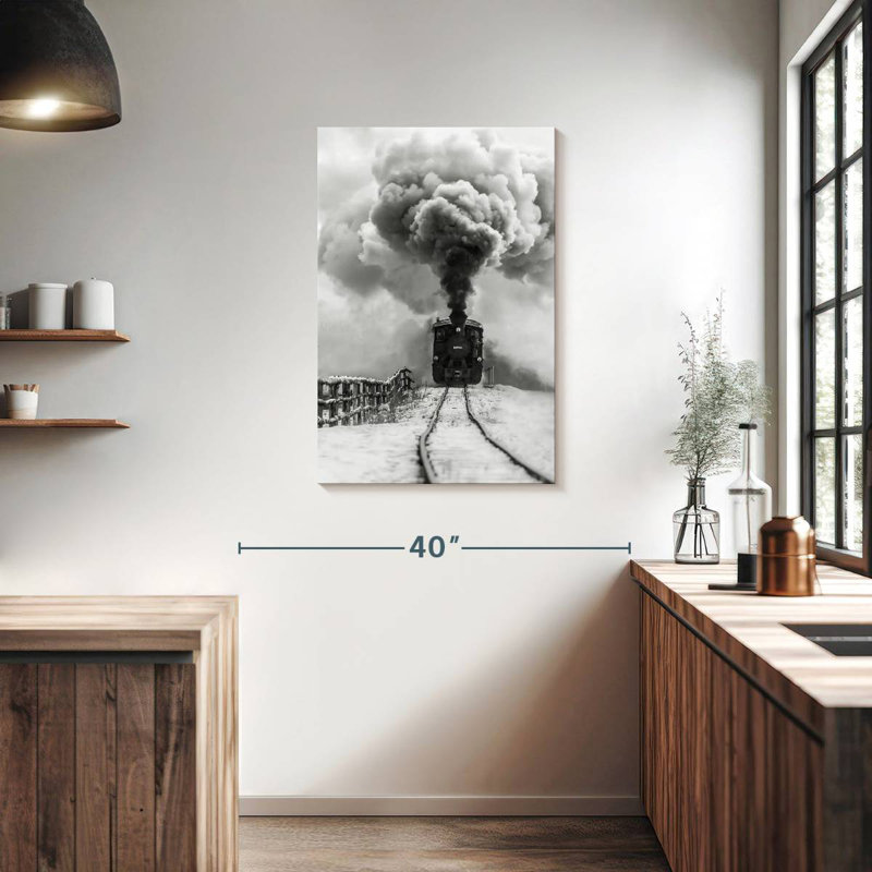 Mehar BW Old Train, 36" H x 24" W