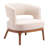 27" Beige And Brown Upholstered Arm Chair