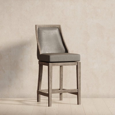 Maven Lane Vienna Stool with Vegan Leather Upholstery