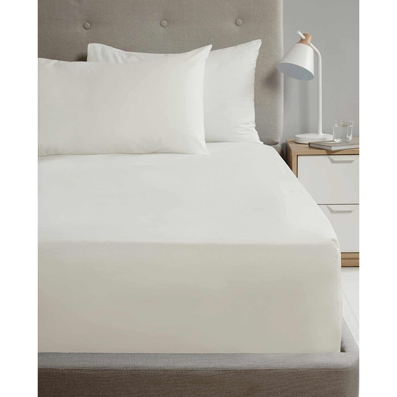 Jaylyne Percale Flat Sheet, Kingsize (5'), Cream