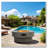 Round 50,000BTU Fire Pit Table with Burner Lid, Glass Rocks, Cover