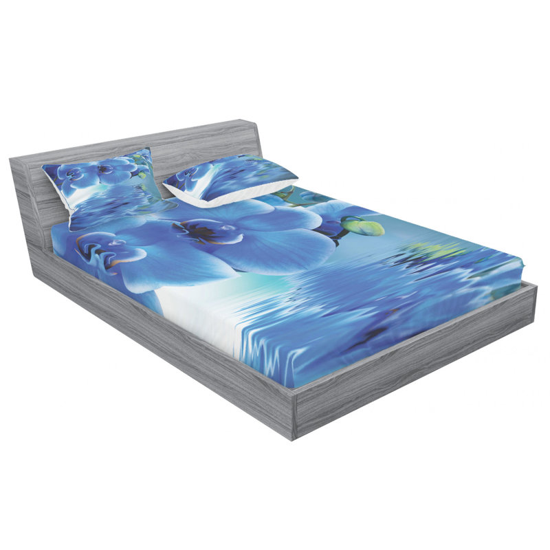 Microfiber Floral Sheet Set, Full Sheet Set with 2 Pillowcases
