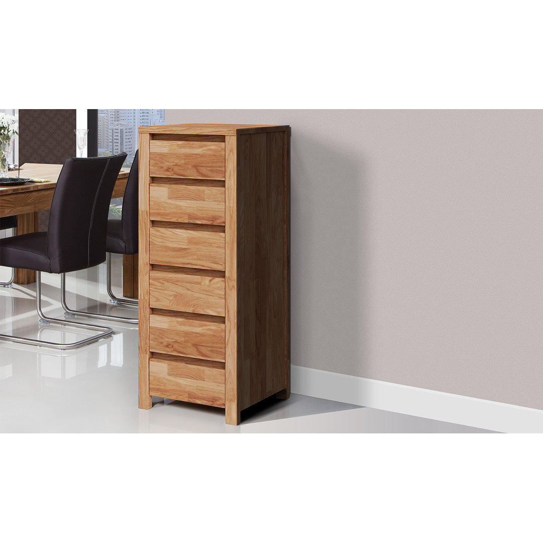 Fugate 45 Cm Wide 6 Drawer Solid Wood Highboard