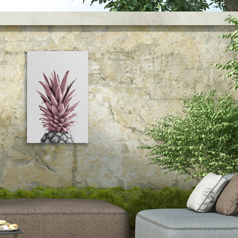 Ensemble d'ananas rose 04 sur toile, H 47 po x l 30 po