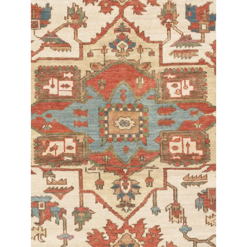 Oriental Area Rug in Ivory, Rectangle 7'9" x 10'