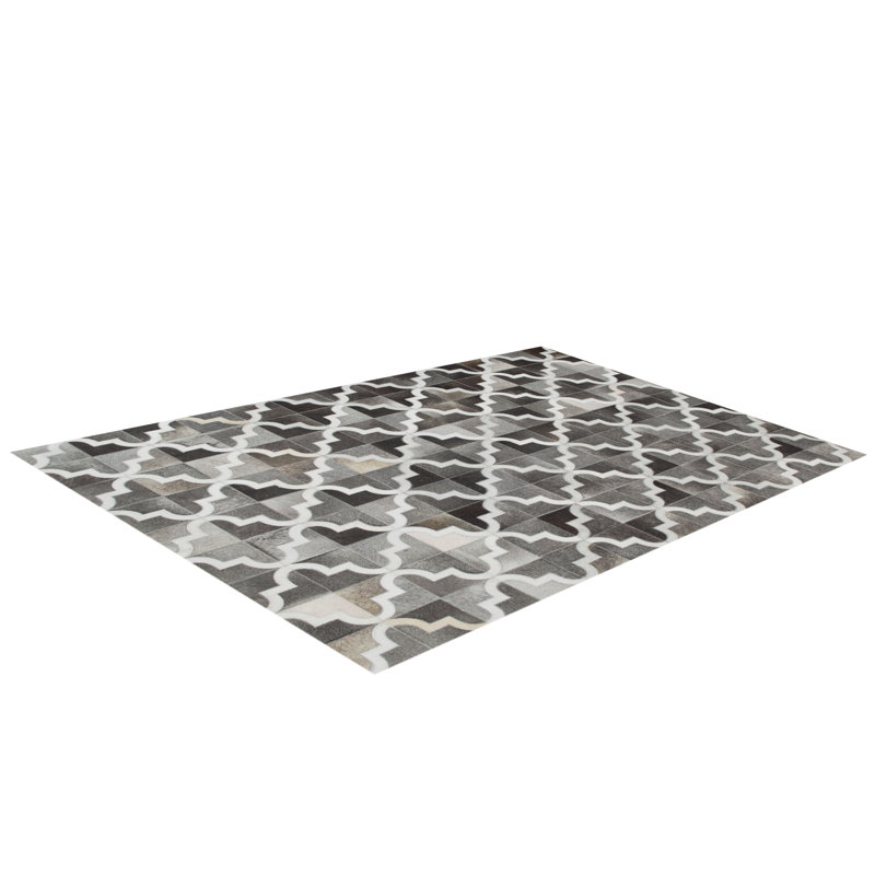Sao Paulo Geometric Cowhide Area Rug, Rectangle 120 x 180cm