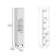 Kitchen Pantry H 79 po, deux tablettes de rangement ouvertes, trois tablettes internes, deux portes, quatre pieds, blanc