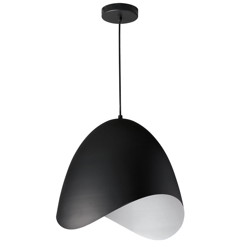 Luminaire suspendu géométrique unique à 1 lumière Myra, H 89 po x l 15 po x P 15 po, Noir