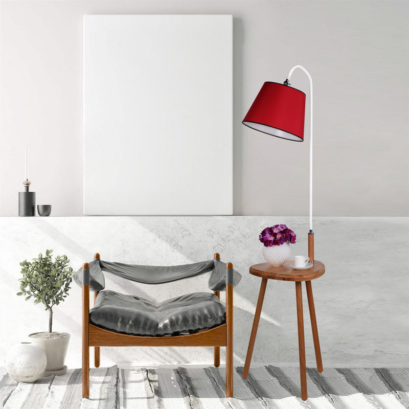 Scotland 160cm Tray Table Floor Lamp, Red, White