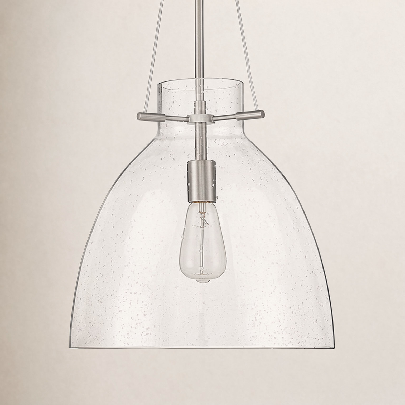 Theda 1 - Light Single Bell Pendant, Silver