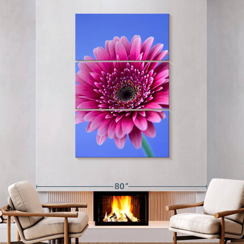Harnek Pink Gerbera Daisy I, 74" H x 48" W