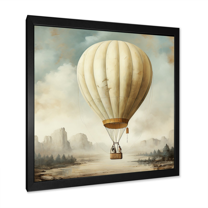 Art contemporain en montgolfière, Black Single Picture Framed, 16" H x 16" W x 1" D
